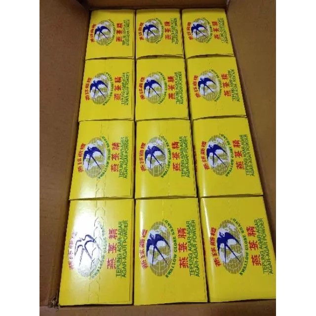 Tepung Agar agar swallow globe 1 karton isi @24 dus agar swallow plain swallow merah coklat hijau