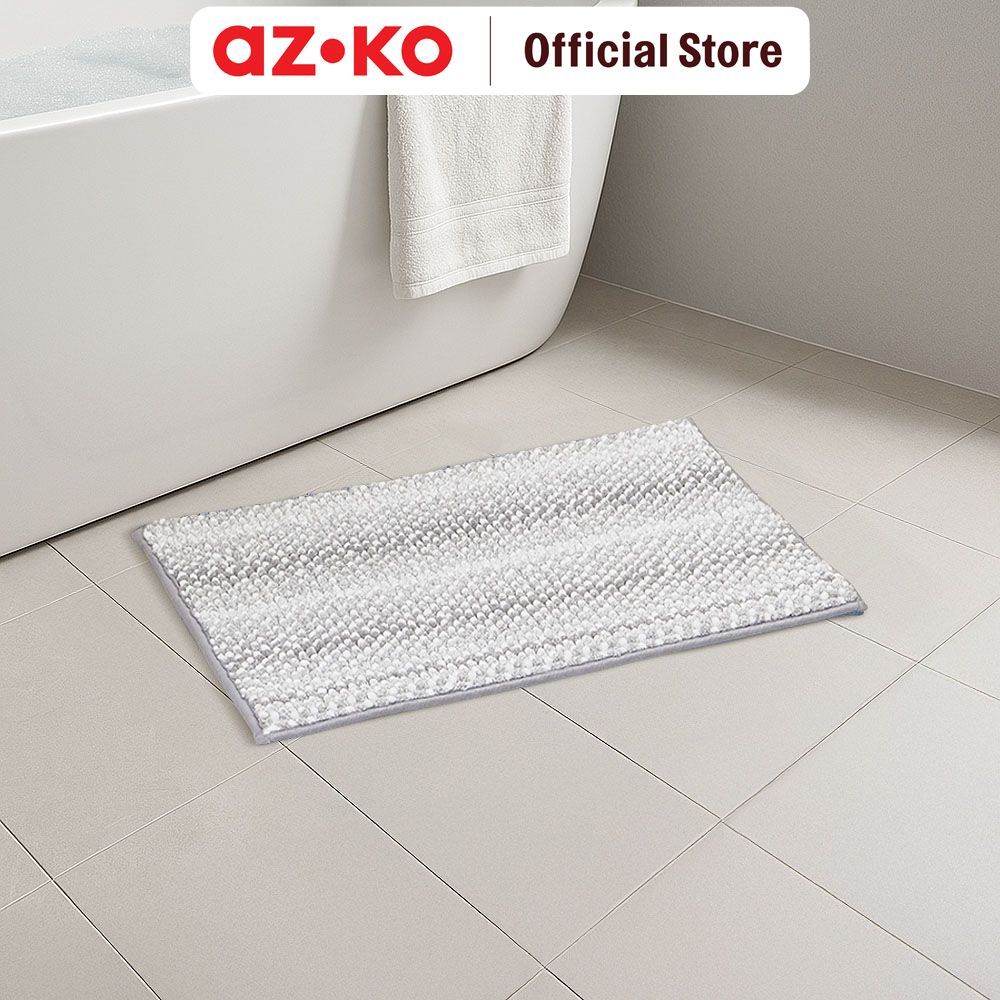 AZKO Forhom 40X60 cm Set 2 Pcs Chenille Keset Kamar Mandi Microfiber Storm - Mix Keset Anti Slip Bat