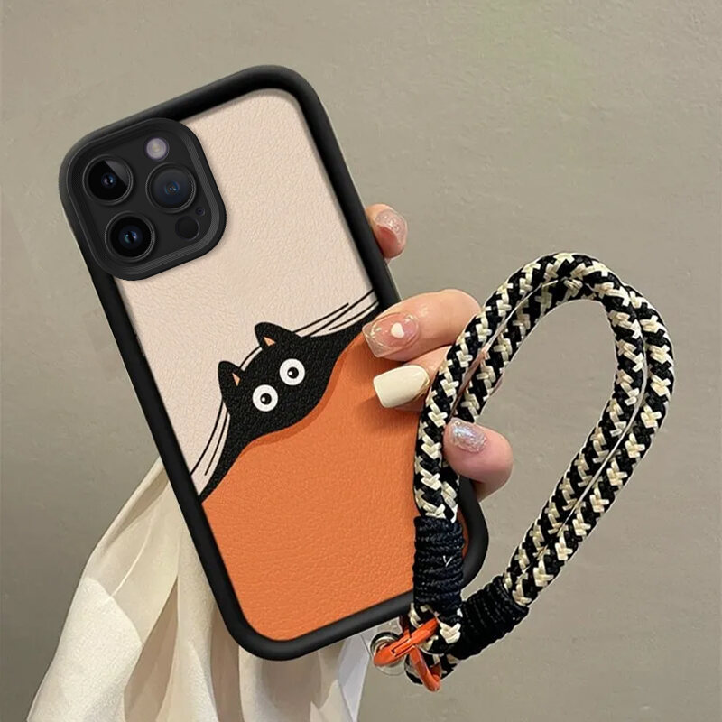 For case Samsung J7 J6 J4 J2 Pro Prime Plus 2018 terbaru 2025 Bola batubara hitam Anti -fall Lanyard