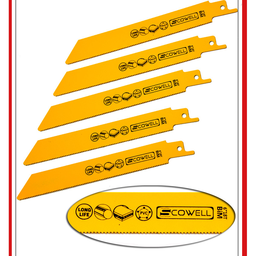 5 Pack 6" inch 18TPI HSS Bimetal Reciprocating Saw Blade Demolition Blade saber saw For Cutting Meta