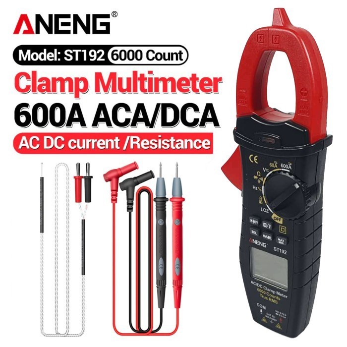 ANENG Alat Tes Kelistrikan Digital Multimeter Voltage Tester Clamp - ST192 - Red