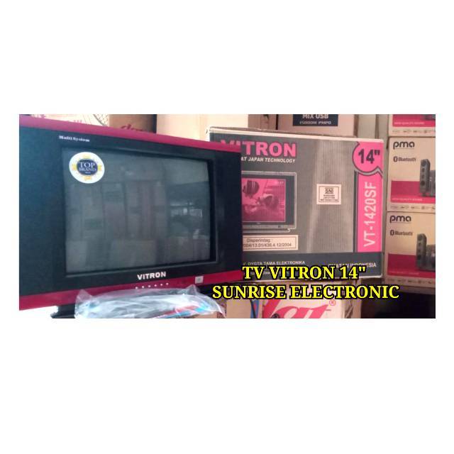 ll TV TELEVISI TABUNG SEMI FLAT CEMBUNG VITRON 14 INCH " VT 1420 SF COLOUR TERMURAH MURAH AWET LOW W