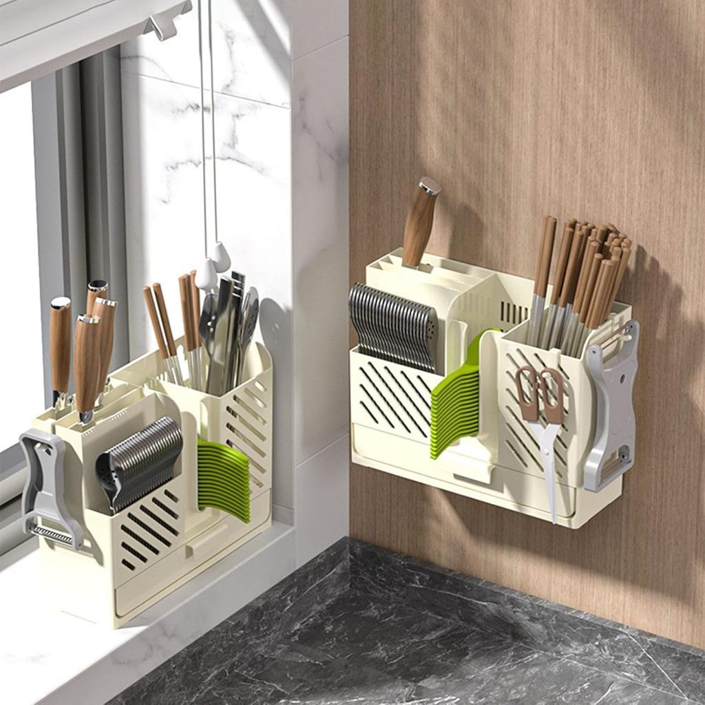 ELMO Rak Dapur Sendok Garpu Tempel Multifungsi | Rak Alat Makan Organizer Minimalis Wall Mounted
