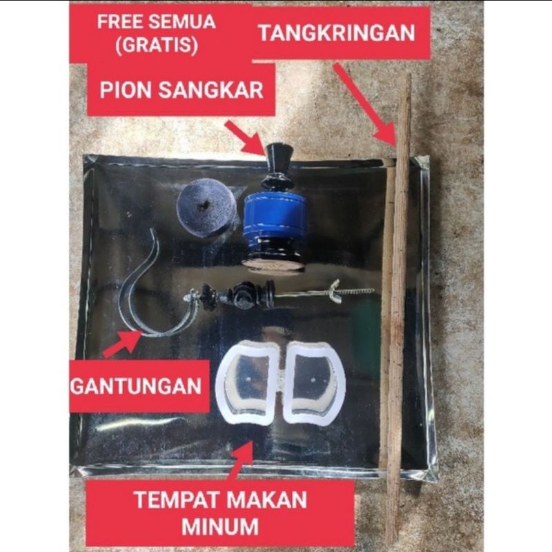 PROMO 42cm Jumbo Sangkar Kandang KOTAK BESI NO 2 Sangkar Kotak Besi Gantung Burung Love Bird Falk Be