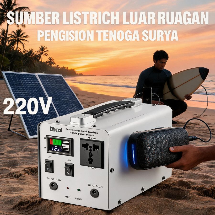 Generator Mini Tenaga Surya Portabel 400Wh