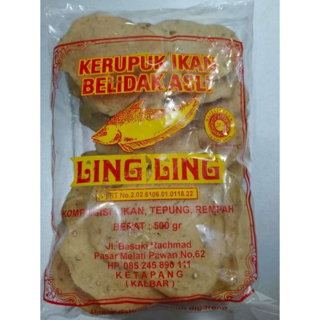 Kerupuk Ikan Belidak Asli LING LING / Kerupuk Ikan Belida Khas Kalbar / Krupuk Mentah / Fish Cracker