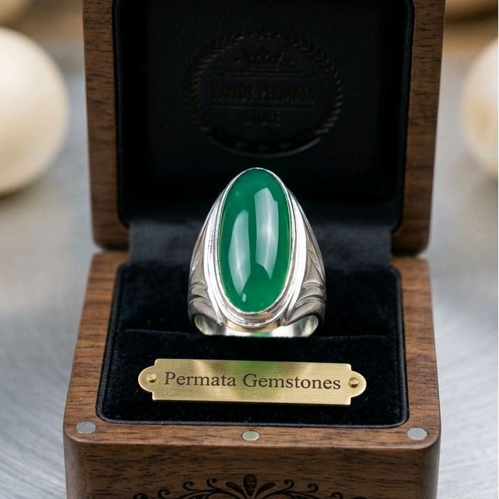 Cod Batu Akik Bacan Cincau Chrysocolla Chalsedony Kristal Bergiwang Model Pandan Asli Top Quality - 