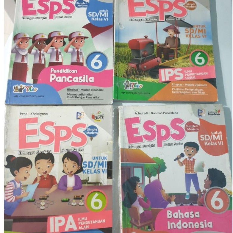 Buku Second ESPS IPA 6, IPS 6, BAHASA INDONESIA 6, PENDIDIKAN PANCASILA 6
