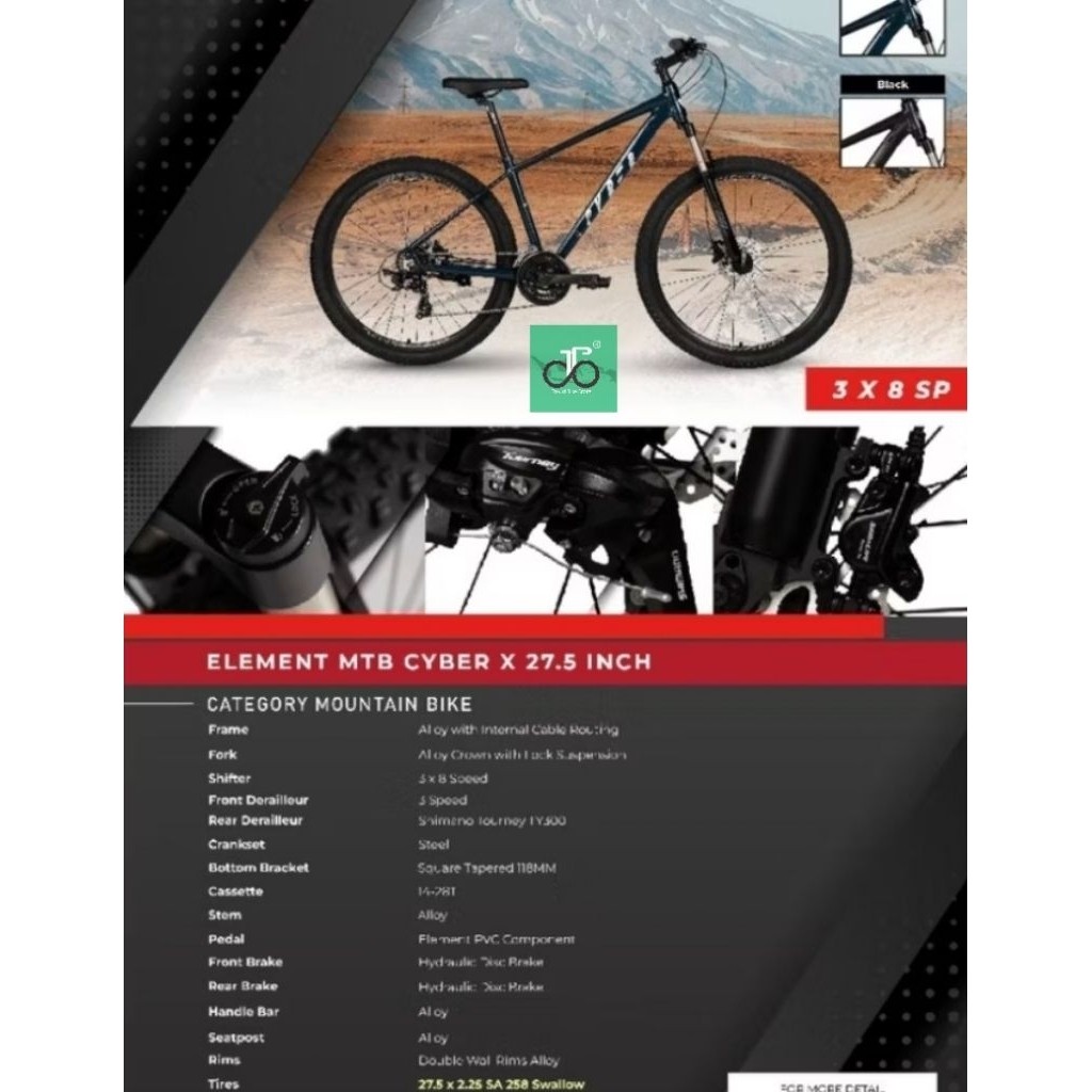 Sepeda MTB 27.5" Element Cyber X 8sp NEW (Cyber X 8)