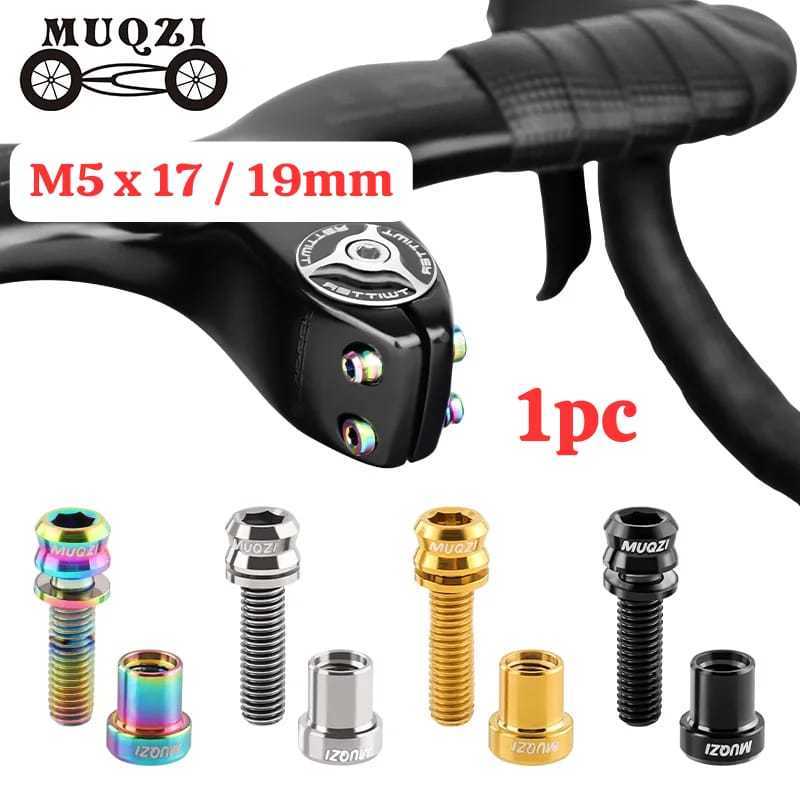 Foto Muqzi Mur Baut Bolt Nut Stem Titanium M5 X 17mm 19mm For Stem Sepeda Carbon