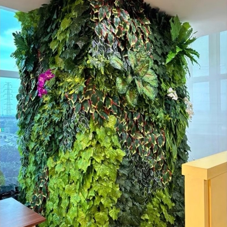 Dekorasi Dinding Vertical Garden Artificial - Taman Vertical Garden Sintetis - Hiasan Dinding Taman 