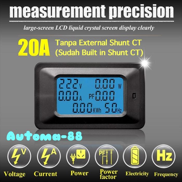 Panel Mount AC Digital KWH Watt Ammeter Volt Cosphi Power Factor Meter