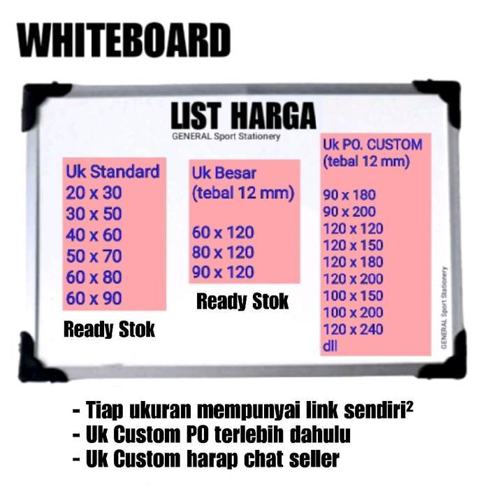 Papan Tulis / Whiteboard 30x50 - -, -