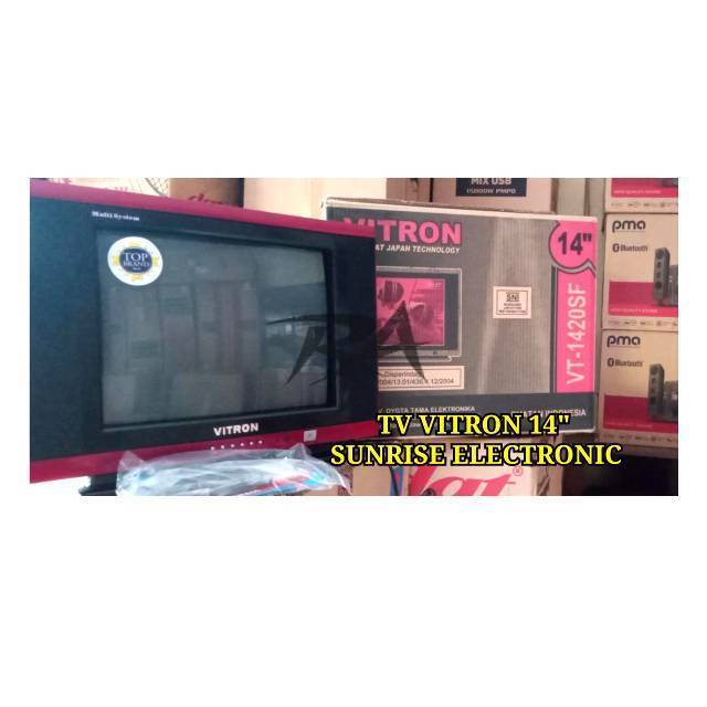 III TV TELEVISI TABUNG SEMI FLAT CEMBUNG VITRON 14 INCH " VT 1420 SF COLOUR TERMURAH MURAH AWET LOW 