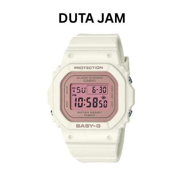 JAM TANGAN WANITA CASIO BABY-G BGD-565SC-4 BGD565SC-4DR DIGITAL WHITE PINK RESIN STRAP