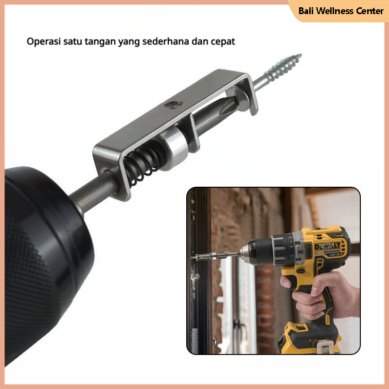 Alat pengencang sekrup tipe pegas, pengoperasian satu tangan, mata bor posisi tetap universal, alat 