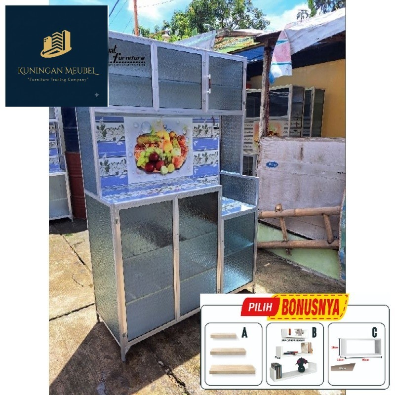 PROMO Rak Piring 2 Pintu Full Rak / Rak Dapur Minimalis / Lemari Dapur Termurah Terlaris Cirebon Kun