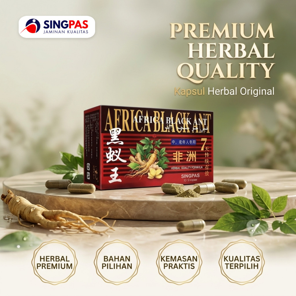 SEMUT HITAM Herbal Premium  AFRICA BLACK ANT 15 Isi 30 Kapsul (15 Sachet)
