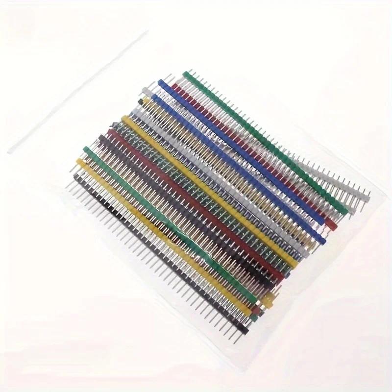 30PCS 40 Pin Breakable Pin Header 2.54mm Single Row Male Header Connector Kit PCB Pin Strip Untuk Ar