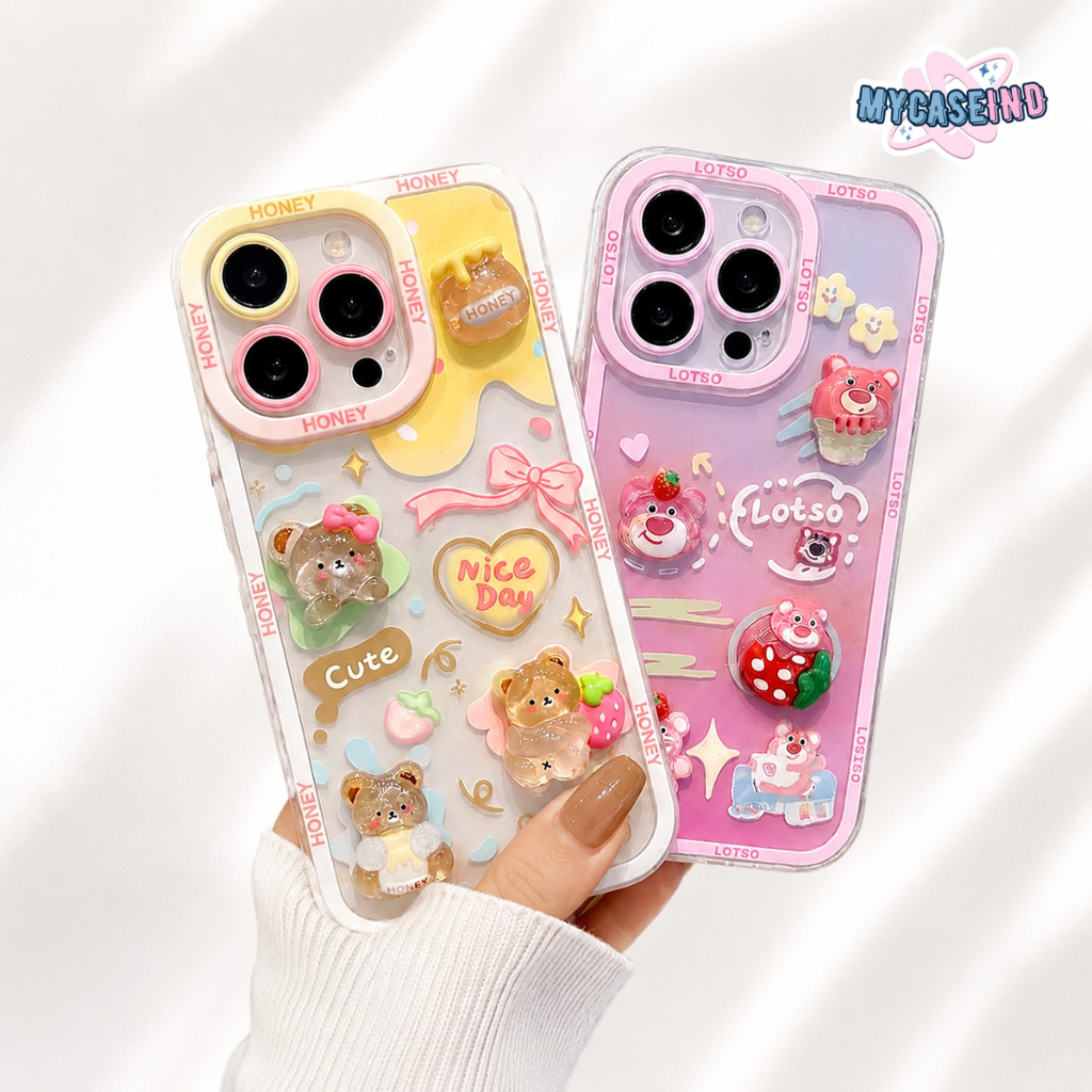 [MYCASEIND] BEAR ANGEL EYE PRINTING CASE 3D redmi a7 pro pocophone c81 pro