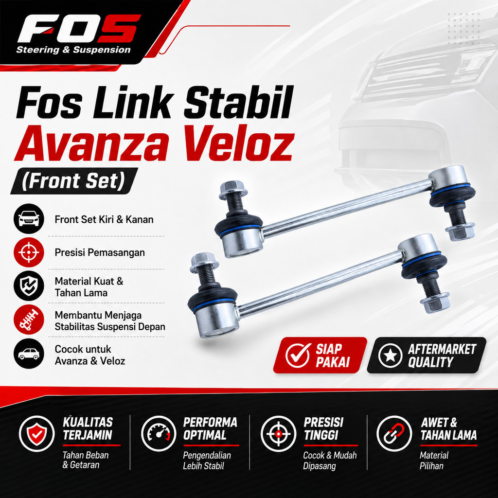 FOS Front Sway Bar Link Stabilizer Original Toyota Avanza / Xenia Premium Quality Set Depan(2004-202