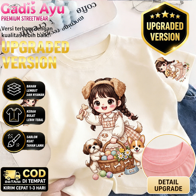 Siap Kirim & COD (dikirim dalam 24 jam) Gadis Ayu Bahan Baru Top Kartun Gadis