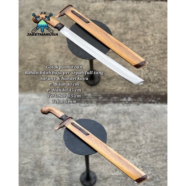 JM Golok Survival pamoroan anti copot full tang baja per