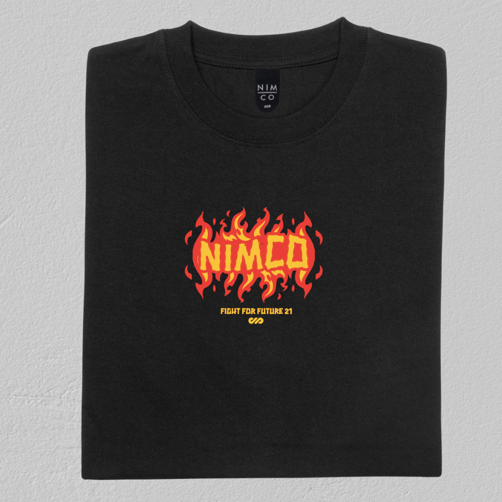 Kaos Nimco Vision 00226 S8 Hitam Tshirt Nimco Api - Kaos pria distro original 100%