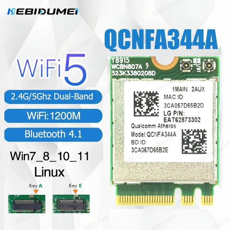  KEBIDUMEI WiFi 5 QCNFA344A Wifi Card 1200Mbps 24G5G DualBand Bluetooth 41 M2 WiFi Adapter 80211AC 