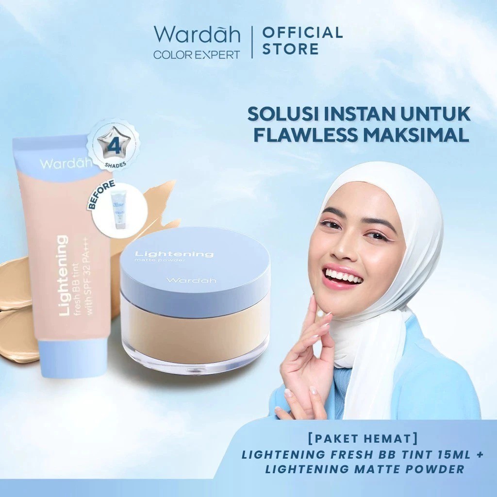 Wardah Paket Lightening Complexion Set - Wardah Lightening Fresh BB Tint 30 ml + Wardah Lightening M