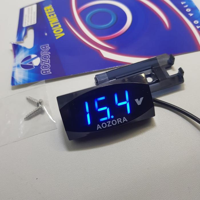 Promo voltmeter motor digital slim waterproof aozora voltmeter aki