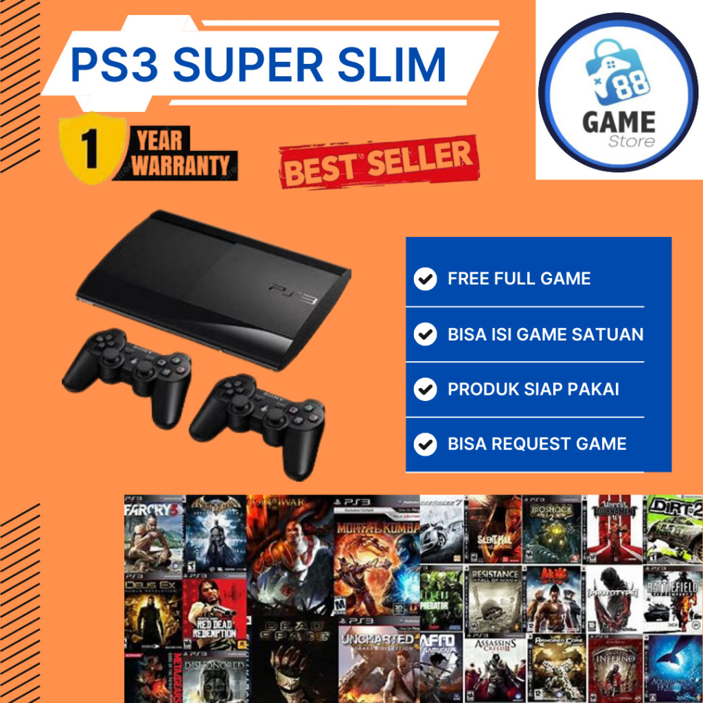 PLAYSTATION 3 | PS3 SUPER SLIM | GARANSI 1 TAHUN | 320GB | 500GB | 1TB | FULL GAME