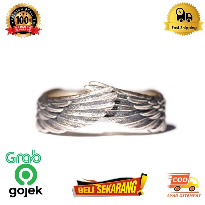 Cincin pria wanita silver lapis titanium sayap malaikat men ring ,/ cincin pria / cincin wanita / ci