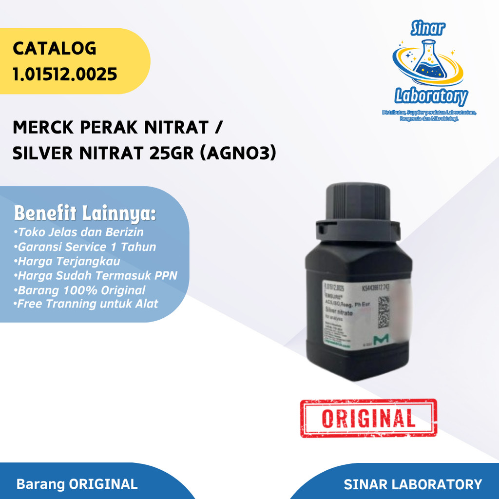 Merck Perak Nitrat / Silver Nitrat 25gr (AgNO3) 1.01512.0025