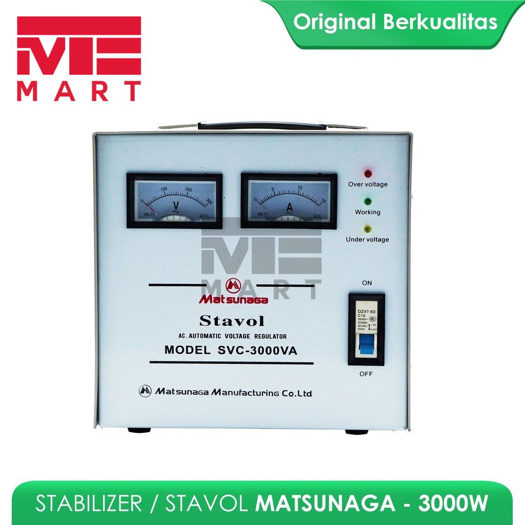 STABILIZER STAVOLT MATSUNAGA SVC-3000W VOLTAGE / STAVOLT MTS SVC 3000 WATT / STAVOL 3000 W