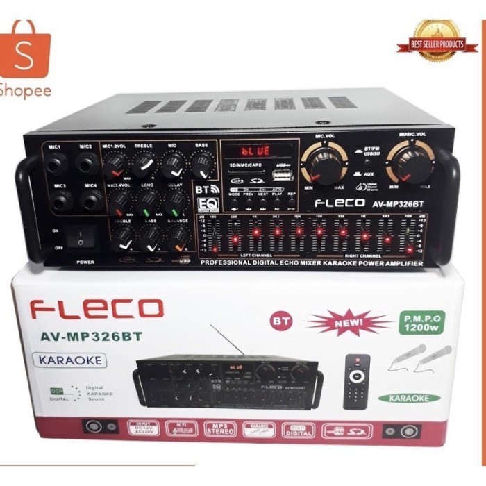 PROMO Power Amplifier Fleco BT-326 Amplifier Bluetooth
