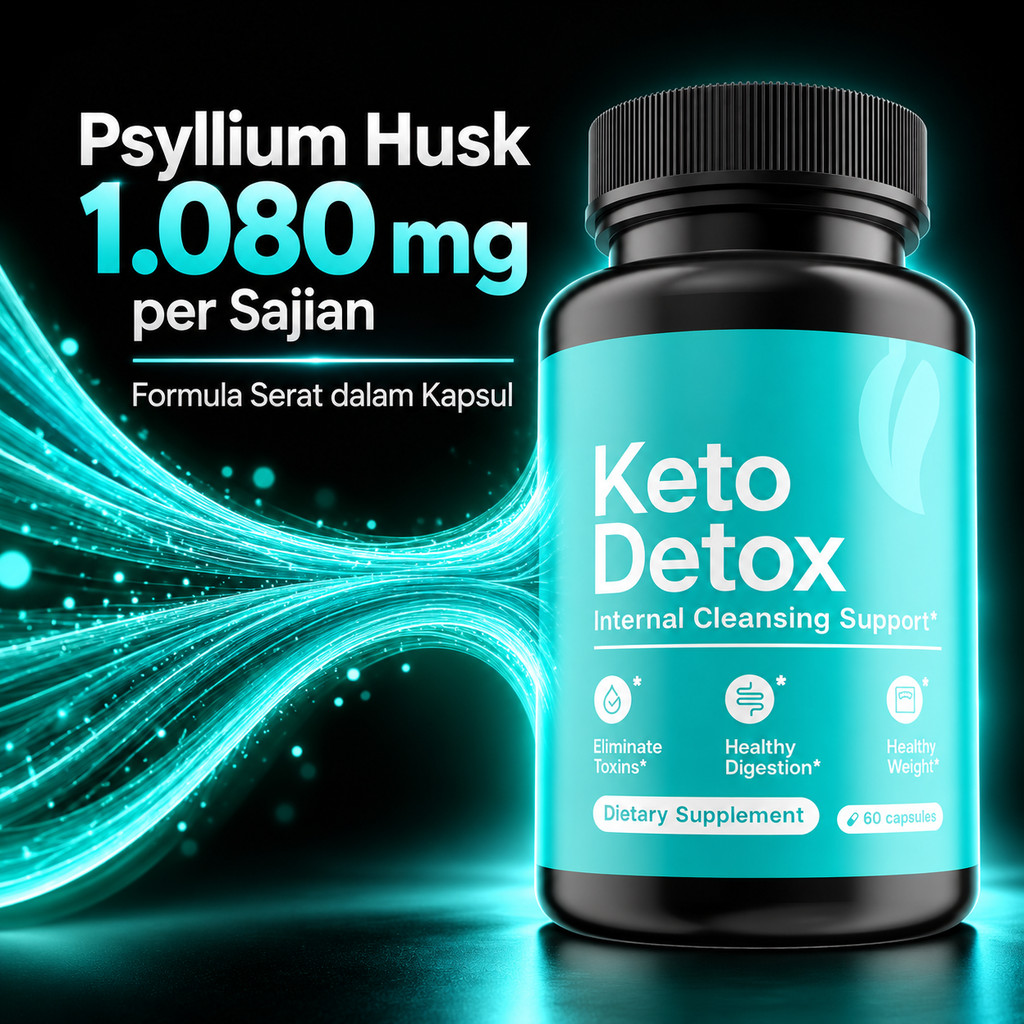 Keto Detox Suplemen Serat Psyllium Husk Kapsul Vegetarian 60 Kapsul10-15-hyx-109