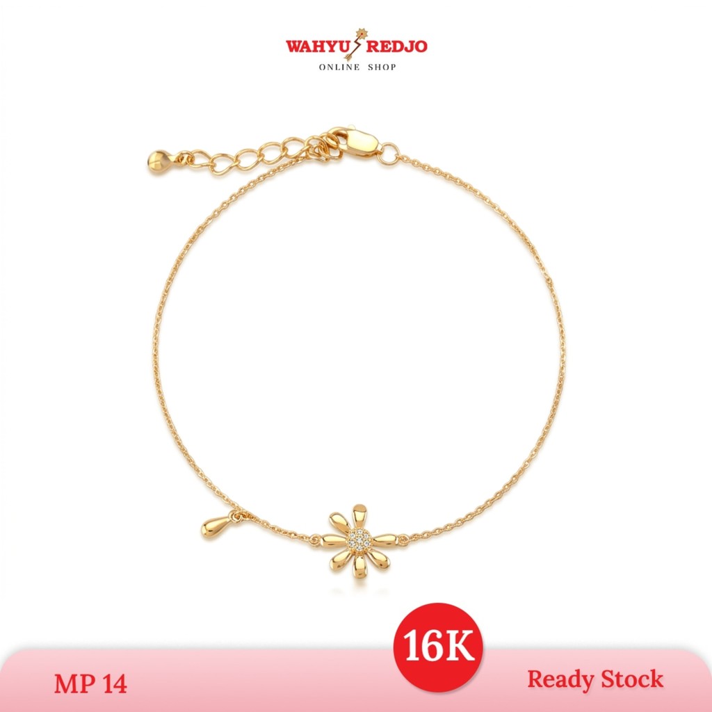 WAHYU REDJO - GELANG EMAS 16K AYU MODEL BUNGA DAISY SIMPLE & DAILYWEAR (PMR)