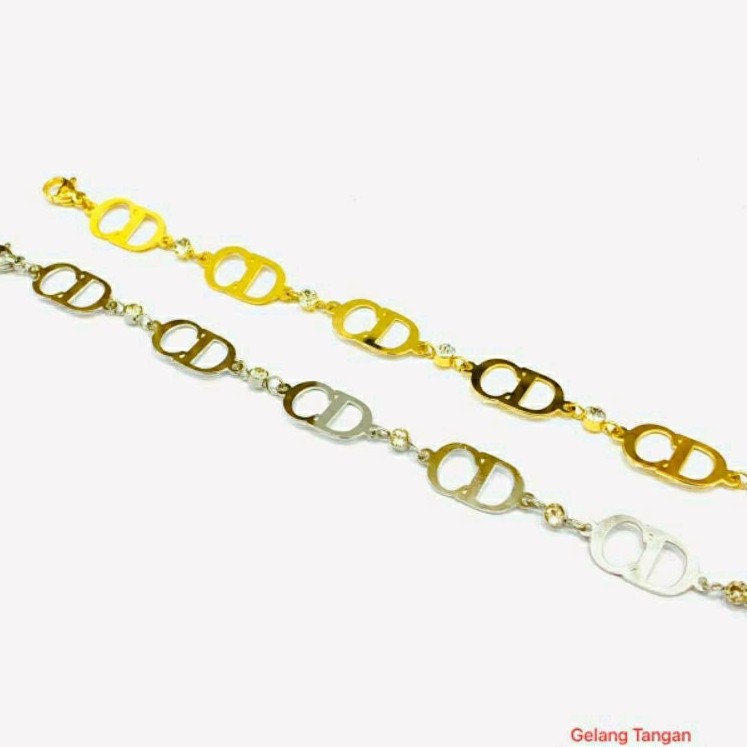 Gelang Tangan CD Titanium Asesoris Fashion Wanita Stainlees Steel Premium