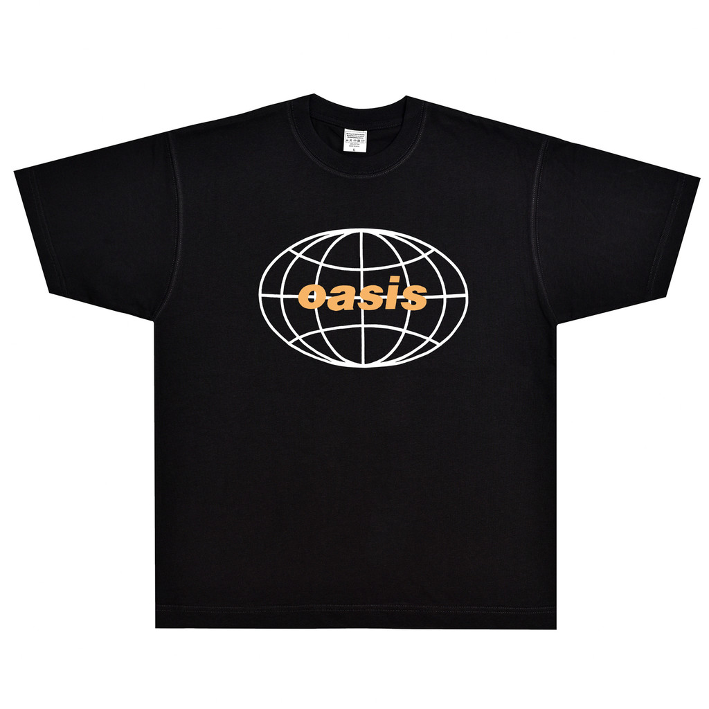 COD Kaos Logo Oasis Oasis Band Rock Amerika Jalanan Longgar Cetakan Retro Katun Lengan Pendek Leher 