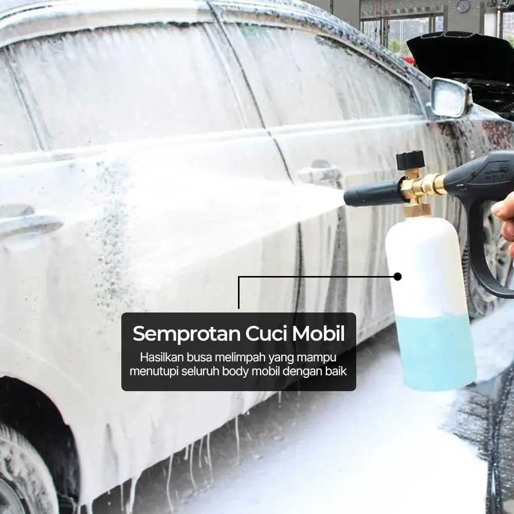 COD Alat Semprotan 1L Cuci Steam Salju Busa Sabun Motor Mobil Pembersih Minyak Kotoran Debu Tekanan 