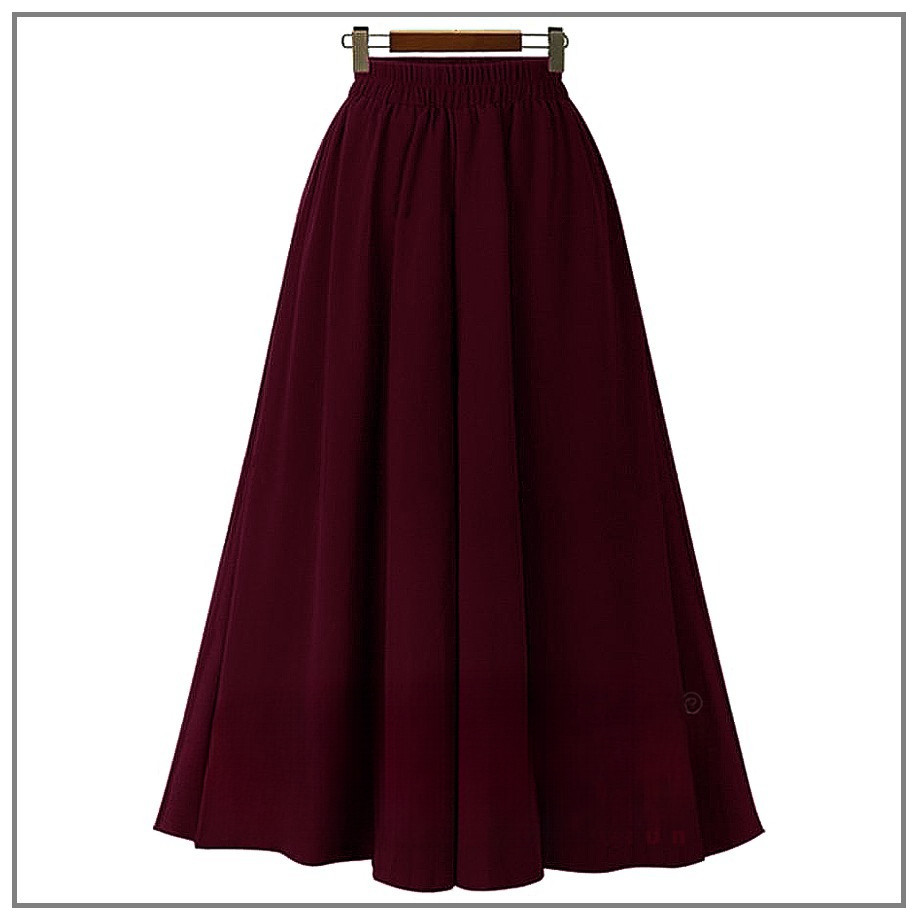 Bawahan Rok Kerja Panjang Polos Armany Silk Payung Lebar Best Seller Premium Tebal Paling MURAH