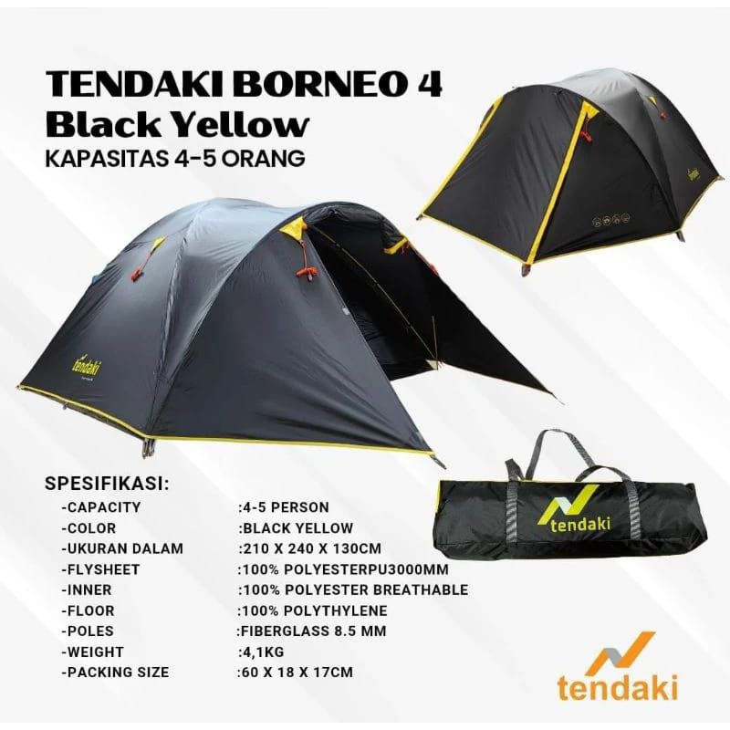 karrinustore - TENDA CAMPING | TENDAKI MOLUCCAS 4 PRO | TENDAKI BORNEO 4 DOUBLE LAYER | TENDAKI | GR