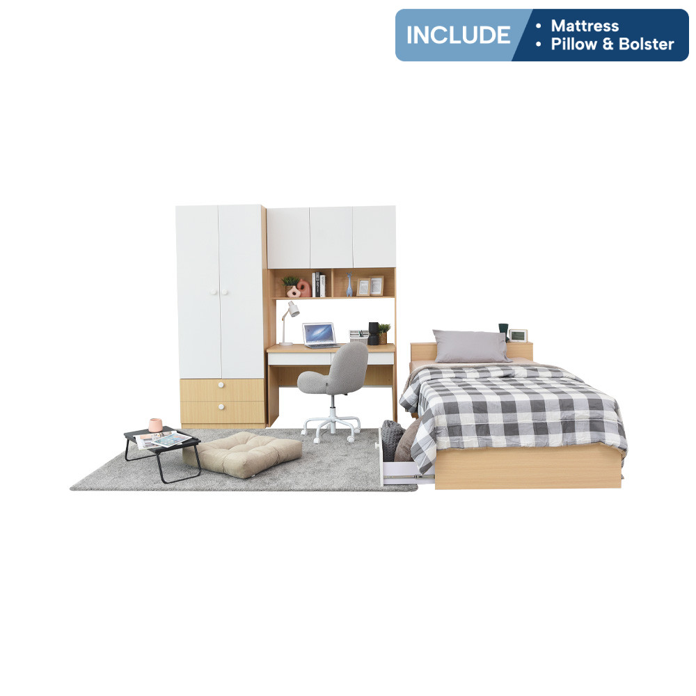 Informa 120X200 cm Axel Set Kamar Tidur Anak - Putih Bedroom Set Furniture Kamar Tidur Set Tempat Ti