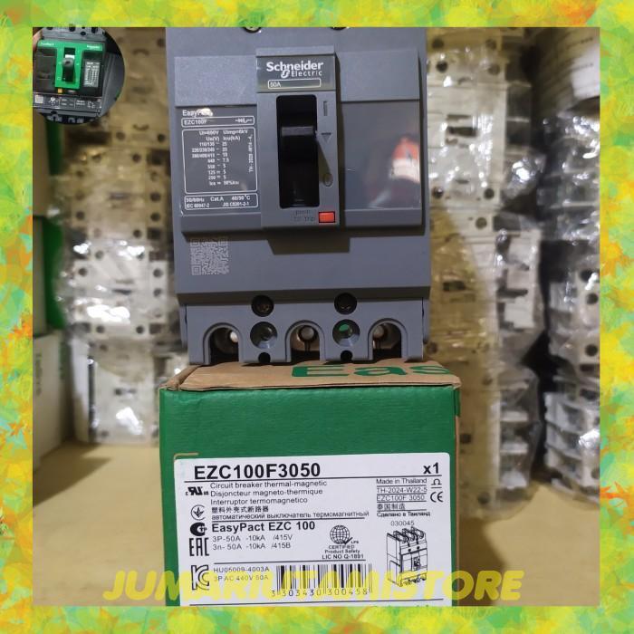 MCCB EZC100N 30A/40A/50A/60A/80A 3P ORIGINAL SCHNEIDER - 15A