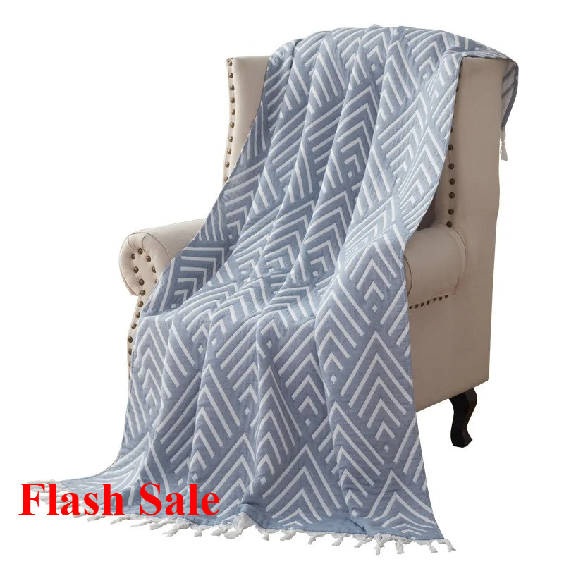 New pure cotton jacquard gauze cover sofa blanket single double air conditioner quilt nap blanket to