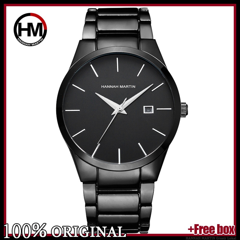 HANNAH MARTIN 17551 Jam Tangan Pria Analog Stainless Steel HANNAHMARTINOS