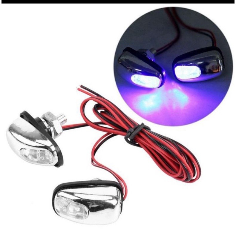 Nozzle Wiper Mobil 2 Pcs Dengan Lampu Led Blue