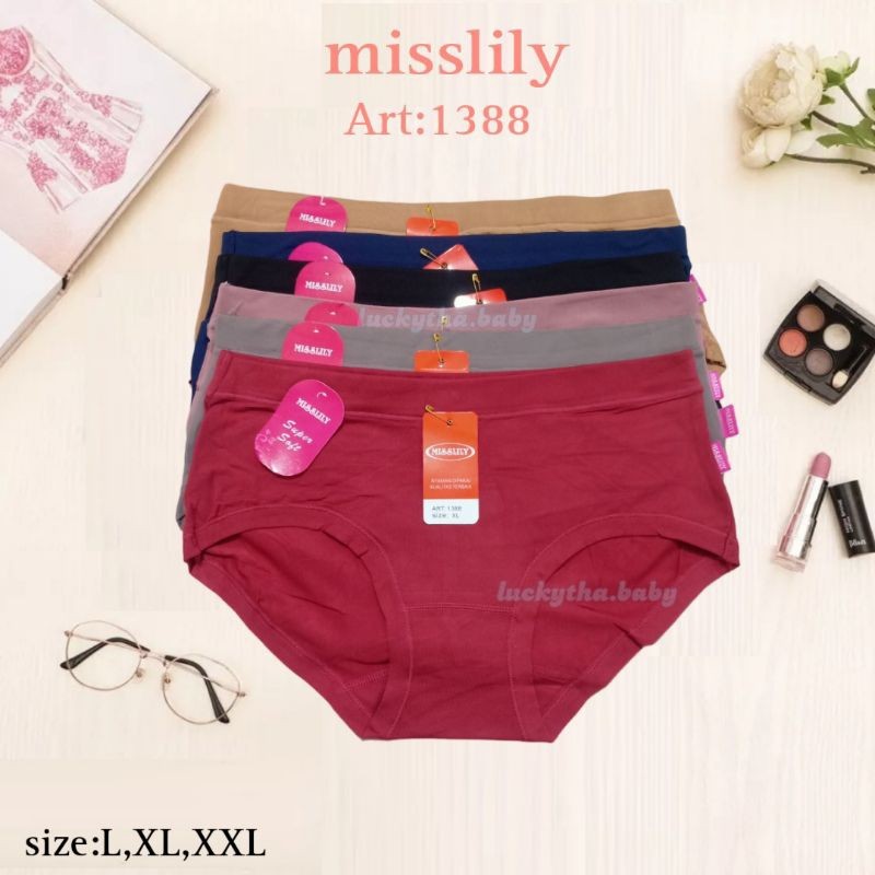 TERLARIS 6pcs- CD wanita MISSLILY 1388 / CD MISSLILY SUPER SOFT WANITA DEWASA / celana dalam wanita 