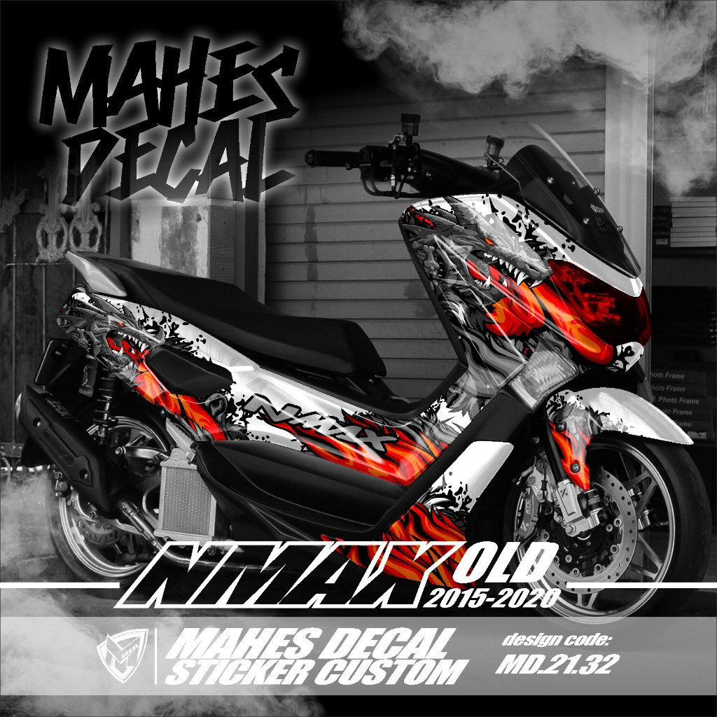 Decal Sticker Yamaha Nmax 155 Old Fullbody 2015 2016 2017 2018 2019 2020 Desain Dragon MD21.32